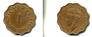 Кипр 1 пиастр, 1944