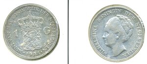 Нидерланды 1 гульден, 1924 (серебро)