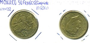 Монако 50 франков, 1950
