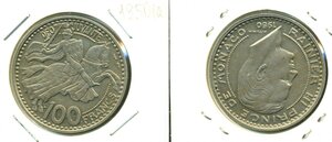 Монако 100 франков, 1950