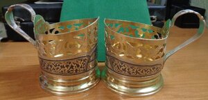 2 подстаканника Кубачи Серебро 875 пробы