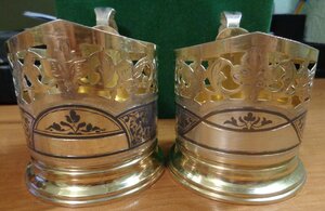 2 подстаканника Кубачи Серебро 875 пробы