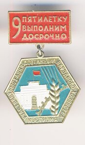 9 пятилетку выполним досрочно, участнику ВДНХ Кострома