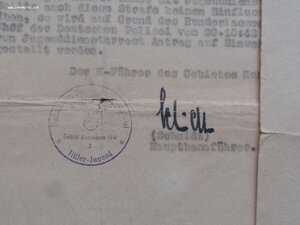 Семейный архивный пакет док-в на члена Hitlerjugend с 1941 г