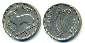 Ирландия 3 пенса, 1948