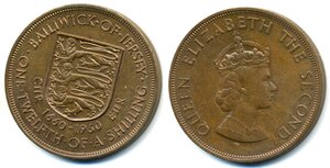Джерси 1/12 шиллинга, 1960 300 лет вступления на престол