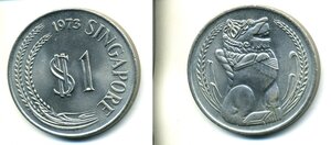 Сингапур 1 доллар, 1973 UNC