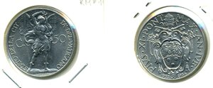 Ватикан 50 чентезимо, 1933 - 1934