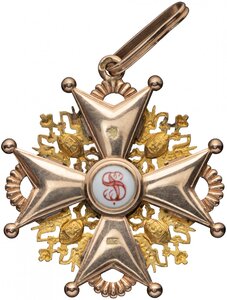 Знак ордена Святого Станислава 2-й степени. Золото.