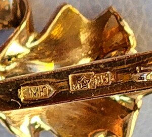 Золотой комплект с бриллиантами 585 пр. СССР