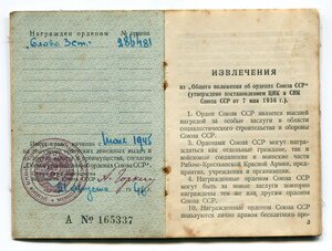 Слава 3ст. № 286т с доком и Дунайским бантом за сбитый Ме109