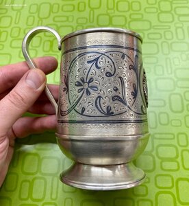 Серебряная пивная кружка 875 пробы