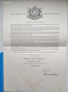 Финский документ 1940 г от Маннергейма