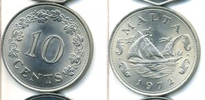 Мальта 10 центов, 1972