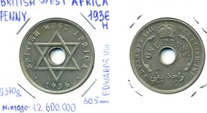 Британская Западная Африка 1 пенни, 1936