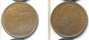 Норвегия 5 эре, 1970