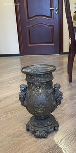 Керосинка кашпо ваза бронза чёрт антикварная