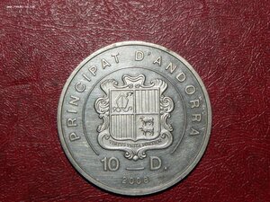 10 динар. 2008 г.Андорра. кайт. серебро