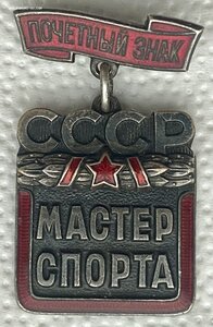 Почётный знак Мастер спорта с удостоверением Мастера спорта.