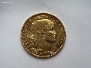 Франция/ 20Фр 1905 Петух золото