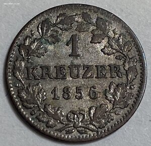 1 Kreuzer 1856 Бавария