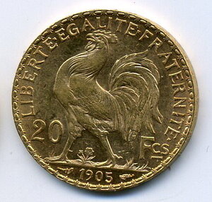 20 франков Петух 1905 г.