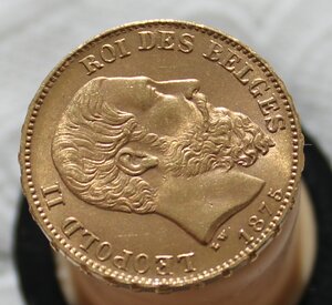 Бельгия 20 франков 1875 г.