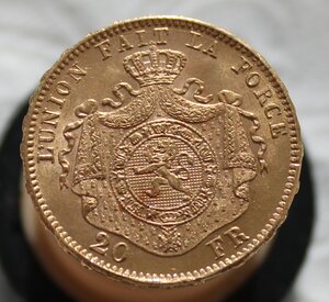 Бельгия 20 франков 1875 г.