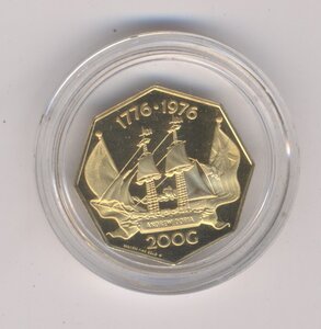 Нидерланды 200 гульденов 1976 золото