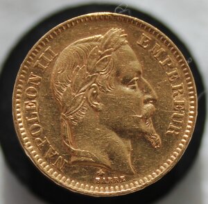 Франция 20 франков 1866 г.