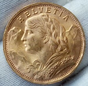 20 Франков 1935 (золото 6,45р 900пр)