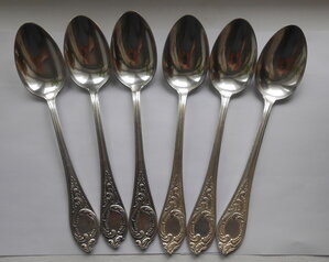 Набор серебряных столовых ложек 875 пробы, по мотивам Фаберж