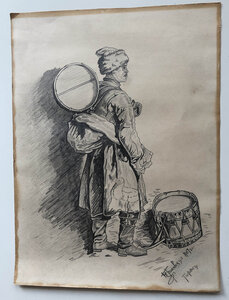 Рисунок "Казак в походе",Тифлис, 1907 год, автор?