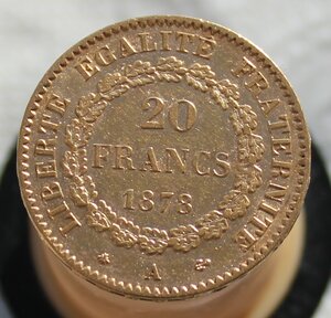 20 франков 1878 г. "Ангел"