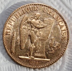 20 франков 1878 г. "Ангел"