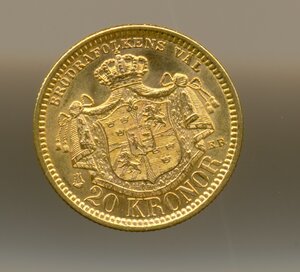 Швеция золото 20 крон