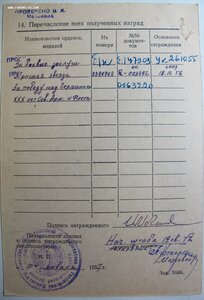 КЗ № 3.396.964 Венгрия-1956 на командира штурмового взвода