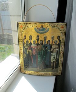Икона "Иоанн Креститель с Избранными Святыми" Сусальное зол