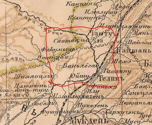 Военная карта Маньчжурии 1903г на холсте