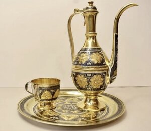 Винный набор Эгоист. Серебро, позолота.