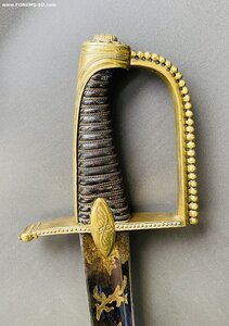 Сабля, синее воронее, золочение. Франция, начало 19-го века.