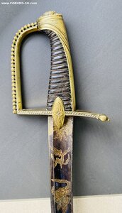 Сабля, синее воронее, золочение. Франция, начало 19-го века.