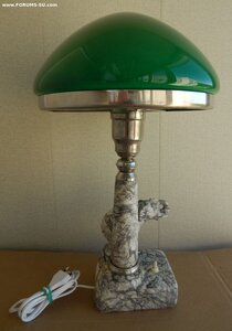 Лампа Настольная СЛОН №43.Зеленый.Белый плафон. высота 48 см