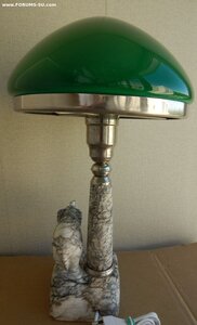 Лампа Настольная СЛОН №43.Зеленый.Белый плафон. высота 48 см