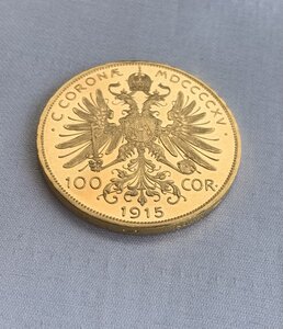 100 крон 1915 золото 33,88