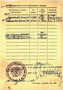 ОВ 2 ст на морпеха 384 отд. Бриг.Мор. пехоты