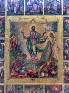 Икона Воскресениеристово с Праздниками. 16 клейм