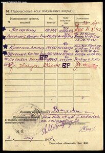ОВ 1 ст. № 22314 на ком. 1051 самоходного арт.полка
