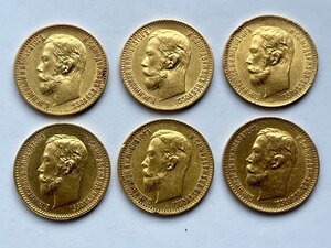 5 Рублей 6 шт.(1898г.1899г.1901г.1902г.1903г.1900г) АГ,ФЗ,АР
