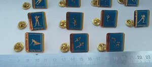 Набор официальных знаков НОК УКРАИНА, 11 штук, Ванкувер 2010